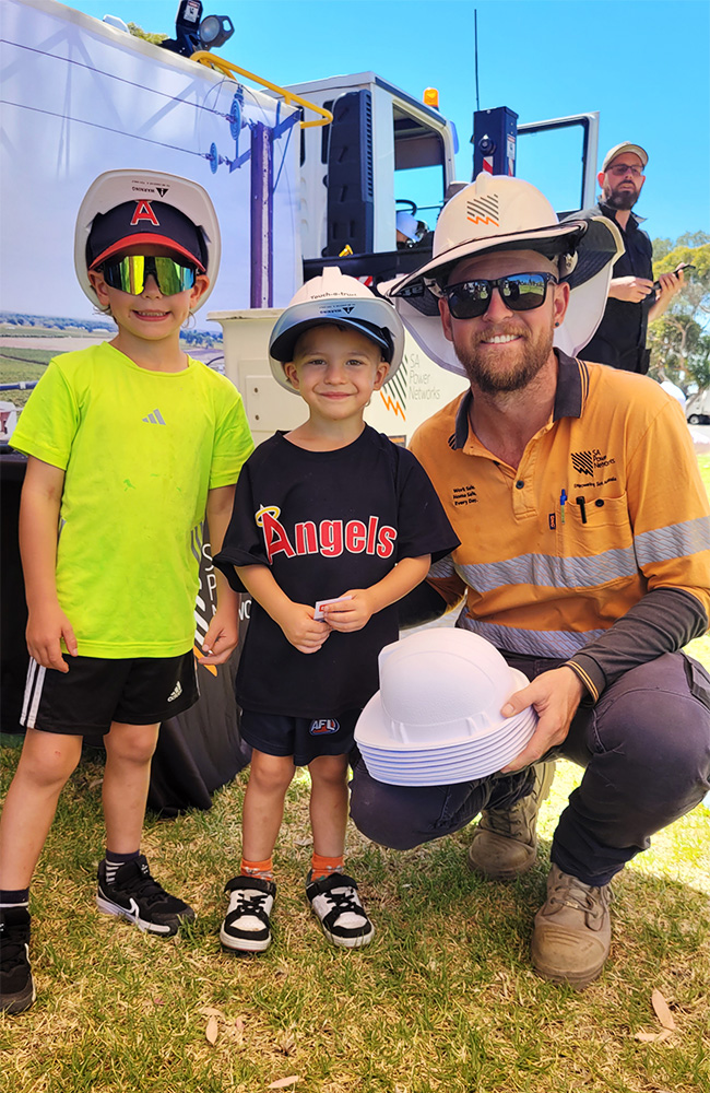Young visitors to our stand at the City of West Torrens Touch a Truck event